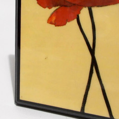 Carol Robinson Poppies 2 Square Wall Plaque Set Orange Yellow Flowers