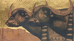 Buffalo in Macedonia Paul Jouve 1917 Art Deco Wildlife Illustration Animal Print