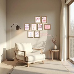Wall Art (Pink HOWDY, 10L x 8W, Framed)
