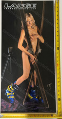 Lange Ski Boots Poster 2001 Girl Skiing Sexy Pin Up Antique Skis