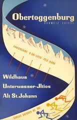 17008.Wall Decor Poster.Interior Art.Travel Swiss Ski Winter Obertoggenburg