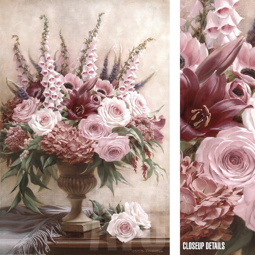 32W»x48H» SYMPHONY BOUQUET I by IGOR LEVASHOV – VASED FLORAL CHOICES of CANVAS