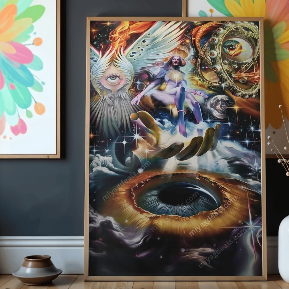 Rare Cosmic Eye Mandala Poster | Psychedelic Third Eye Art | Mystical Wall Decor