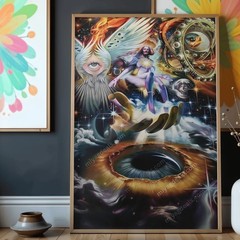 Rare Cosmic Eye Mandala Poster | Psychedelic Third Eye Art | Mystical Wall Decor