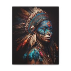 An intricately painted asian beauty Stretched Canvas