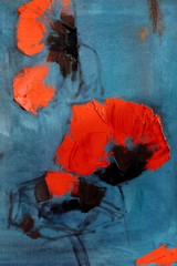 Red And Black Abstract Oil Painting Print Wall Art Home Decor – POSTER 20×30