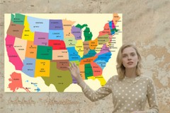 24»x36» United States Map US USA Administrative Poster Classroom Wall Mural