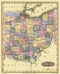 Historic State Map – Ohio – Lucas 1823 – Vintage Wall Art