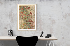 30″ x 45″, Fisk Mississippi River Map, Fine Art Print, River Meander, Sheet 6