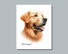 Personalized GOLDEN RETRIEVER Pet Print Photo DOG’S NAME Picture 8×10 11×14 (P4)