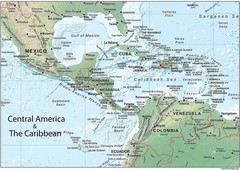 Central America and the Caribbean Poster Map – 24 x 17 inches – Paper Multi