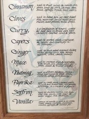 A Guide to Cooking with SPICES Glass picture frame vintage by Susana