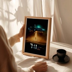 Spaceship Encounter Poster Wall Art A0 Large Print Decor Cinematic Sci-Fi