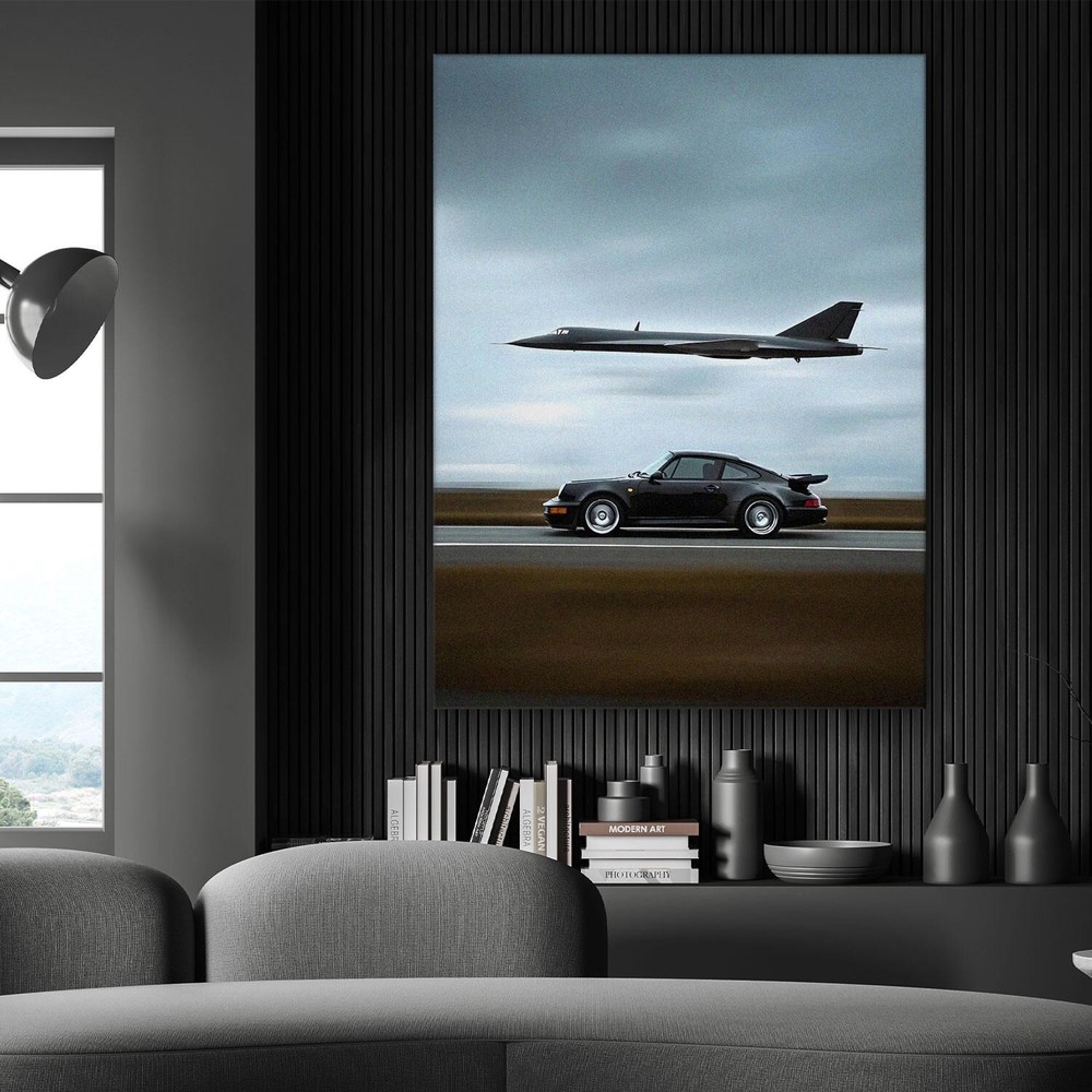 911 Car Fighter Jet Canvas Wall Art Motivational Office Decor Poster