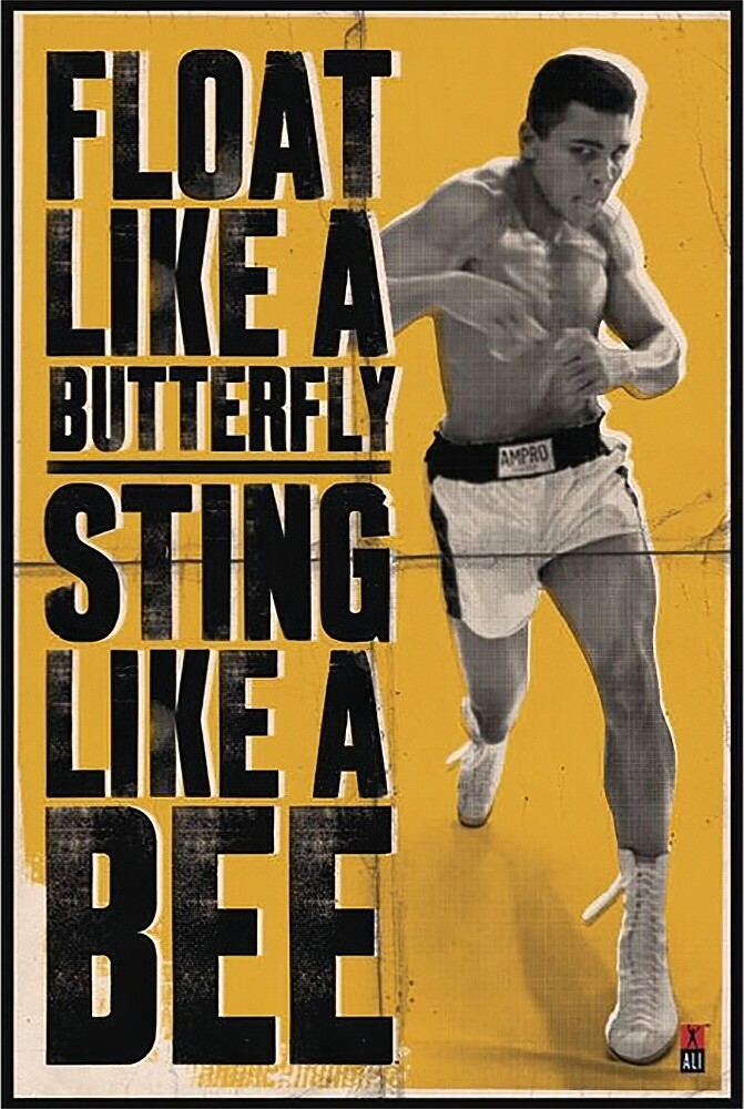 Muhammad Ali – Poster (Float Like A Butterfly & Sting Like A Bee) (24″ X 36″)
