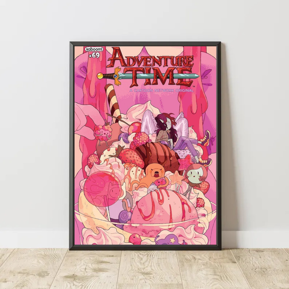 Adventure Time Poster Cartoon Network Art Print Finn Jake Marceline Wall Decor