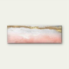 Panoramic Abstract Pink Grey Golden Brown Canvas Print Wall Art Home Decor