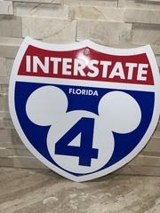 Interstate 4 Florida Disney i4 Wall Decor Art 12″ Sign Durable Plastic Mickey