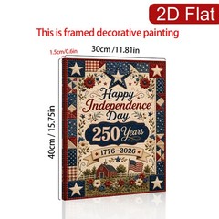 Canvas Art Framed Quilt Pattern 250 Years Independence Day Home Wall Decor Gift