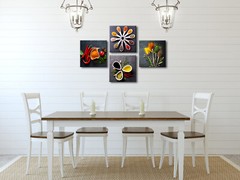 Colorful Spices and Spoon Vintage Canvas Prints Still Life Paintings Pictures