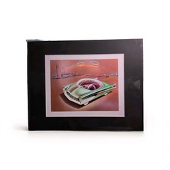 Mid Century Modern Atomic Futuristic Car Matted Wall Art Print Free Ship