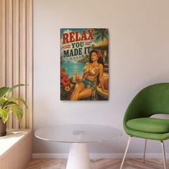 Sexy Girl Metal Sign Vintage Beach Bar Tiki Wall Art Decor