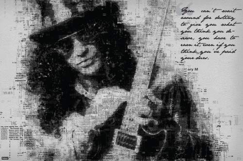 G&R Rock Band Lead Guitar Art Print Poster You have to 36″L x 24″W, Black
