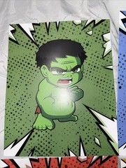 Superheroes watercolor wall art poster prints, set of 4 Unframed 8»x10»posters