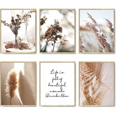 Botanical Wall Art Prints Set of 6 Canvas Art Wall Decor Print Nature Picture…
