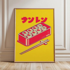 Japanese Sushi Bar Poster Kitchen Food Posters and Picture Tokyo Canvas Print Pa