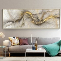Abstract Grey Golden Cloud Poster Print Canvas Painting Canvas Wall Art Pictures
