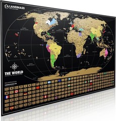 Scratch Off Map Of The World, Large 36×24 Inches Travel Tracker Map with Worl…