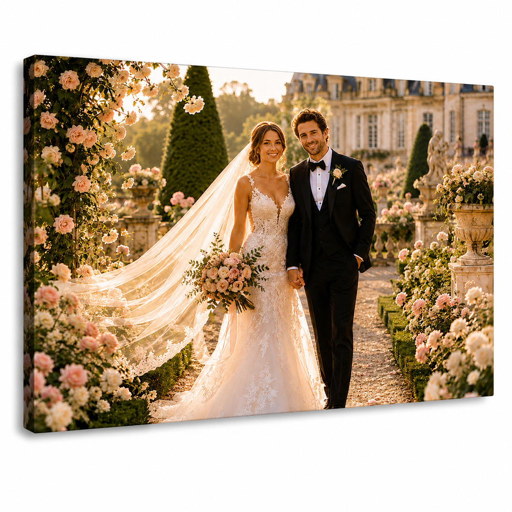 Personalized Wedding Photo Canvas Print Bride Groom Wall Art Anniversary Gift