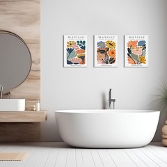 BingruiArt Matisse Wall Art Canvas Colorful Boho Flower Poster Abstract Pictu…