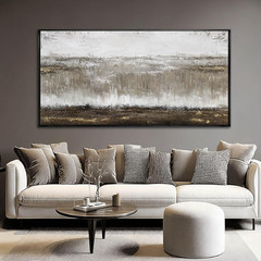 Neutral Wood Abstract Canvas Art – Large 29″x58″ Wall Decor for Home