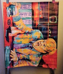 Donald Trump Playing With Toys Watercolor Canvas Poster 16×22″ UNFRAMED