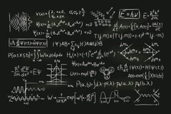 Quantum Physics Formula Blackboard Illustration Art Print Poster 18×12