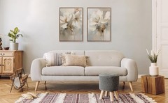 Luxury Beaded Gold Botanical Floral Art Set by The Creative Bunch – 2 Pieces