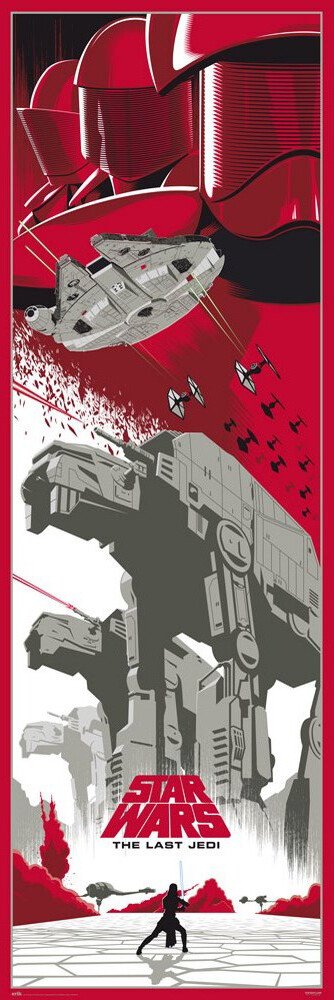 Star Wars Episode VIII- The Last Jedi – Door Movie Poster (Battle) (21″ X 62″)