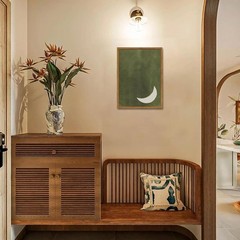 Mid Century Modern Boho Sun and Moon Canvas Prints – Wall Decor Set of 2