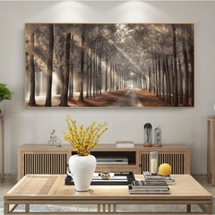 Nature Sunshine Canvas Painting Tree Poster Forest Landscape Wall Art Home Decor