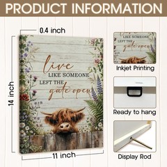 Highland Cow Farmhouse Wall Art Decor, Highland Cow Gifts For Women, Western …