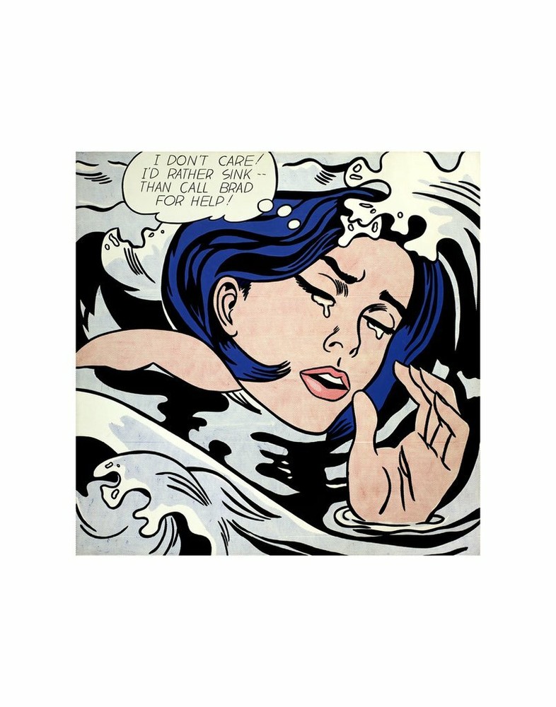 Drowning Girl, Roy Lichtenstein, Wall Decor Home Art Print Poster 14″ x 11″ 291