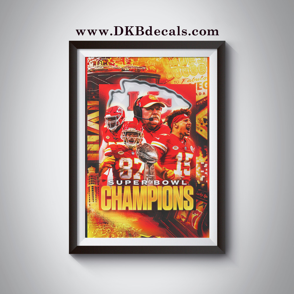 Kansas City Chiefs Super Bowl LVIII Champions Poster – Various Sizes to 13″x19″