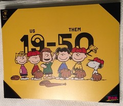 PEANUTS 1950 SNOOPY~GANG BASEBALL 75th Anniversary CANVAS WALL ART PRINT NWT