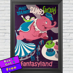 Dumbo Attraction Poster 12″x18″ Disneyland Fantasyland