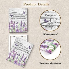 Inspirational Quotes and Purple Butterfly Canvas Wall Art Lavender Floral wit…