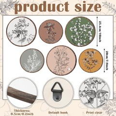 6 Pieces Boho Plant Wall Art Decor Wooden Boho Farmhouse Rustic Bohemian Wall…