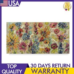 12 X 24 in May Garden’ Canvas Art Flowers Gallery-Wrapped Canvas Art Multicolor