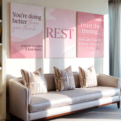 3 Pieces Inspirational Large Wall Art Canvas Set for Living Room Set Of 3